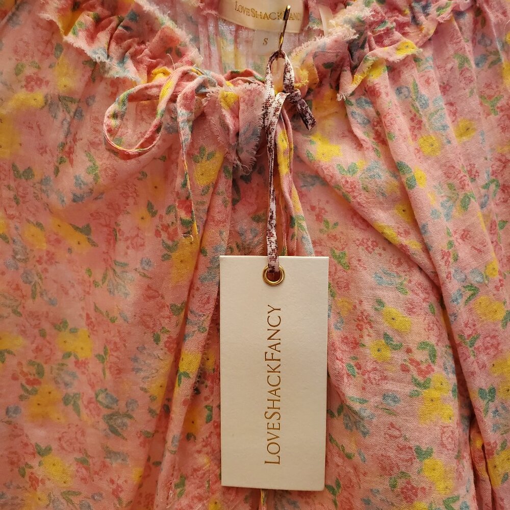 Love Shack Fancy Nwt Rayna mini dress size small in melon punch floral